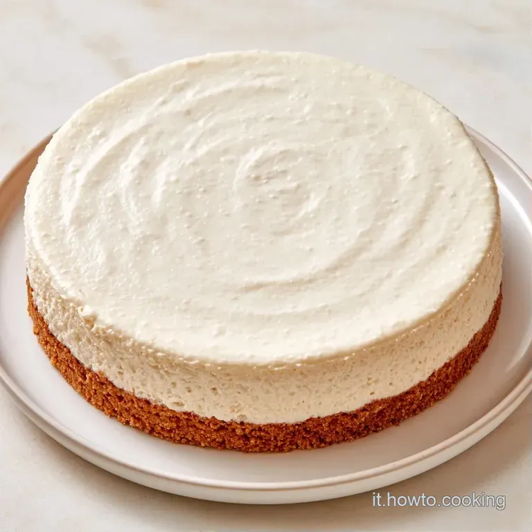 Fetta di torta bianca soffice su piatto ceramica, con colate di coulis di fragole rosso brillante e mirtilli freschi.