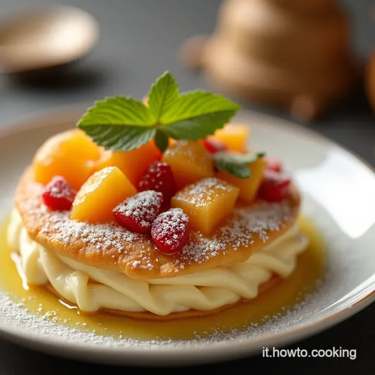 Coppe Eleganti Millefoglie Scomposto con Crema Pasticcera e Frutta Fresca di Stagione