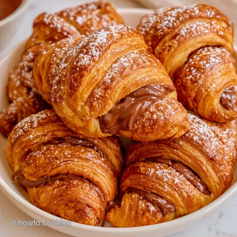 Cornetti Di Pasta Sfoglia in Friggitrice con Cioccolato