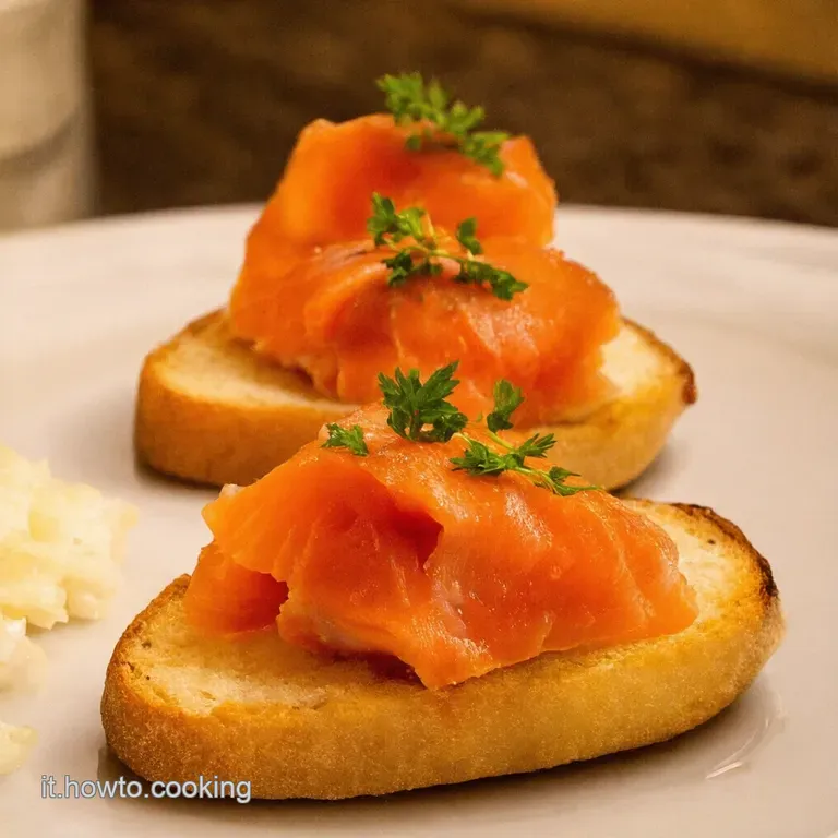 Crostini Al Salmone Affumicato Con Crema Al Limone E Aneto presentation