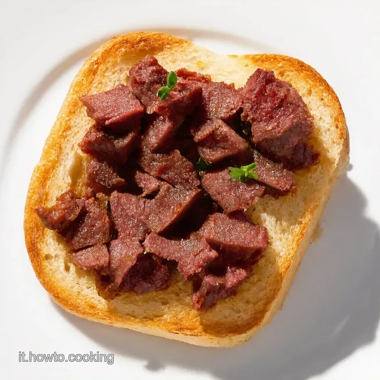 Crostini di Polenta con Rag&ugrave; di Salsiccia e Funghi Un Assaggio di Toscana