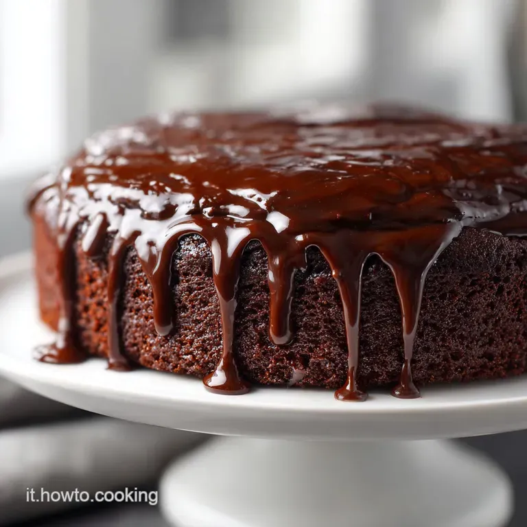 Elegant slice of fudgy chocolate cake on a white plate. Garnished with fresh raspberry and a dusting of powdered sugar.