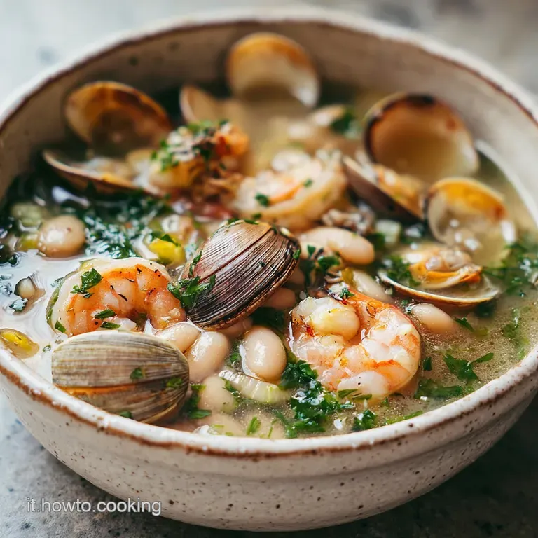 Fagioli Bianchi con Vongole e Gamberi: Profumi di Mare e Terra