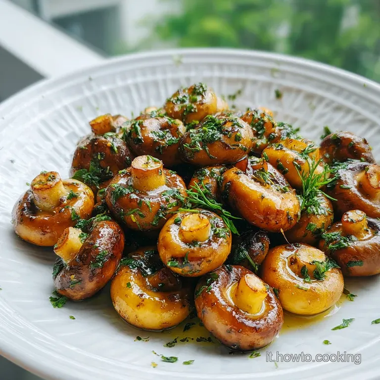 Funghi Champignon In Padella Succosi e Rosolati