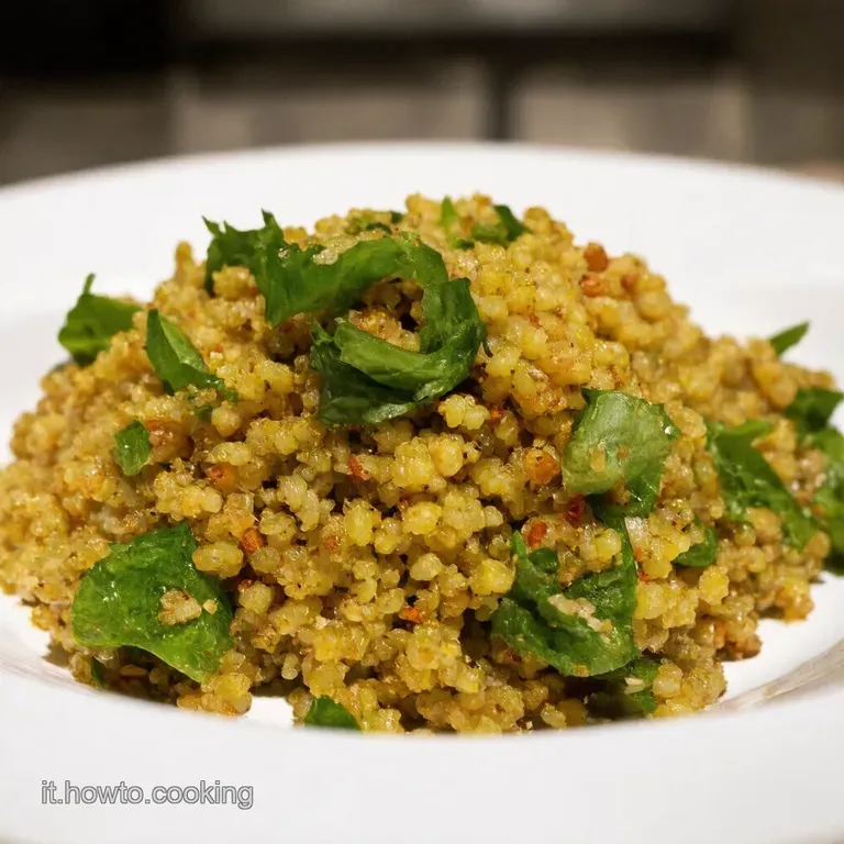 Insalata Di Bulgur Primaverile Con Verdure Arrosto E Vinaigrette Al Limone E Erbe presentation