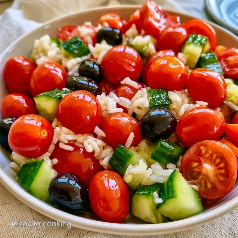 Piatto di ceramica con riso basmati, verdure croccanti dai colori vivaci e foglioline di basilico verde brillante.