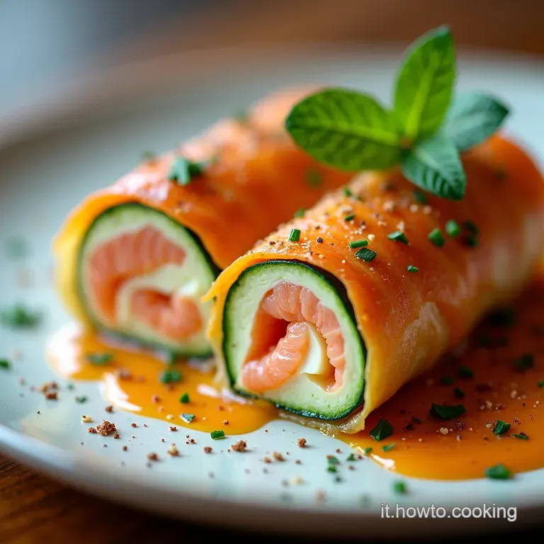 Involtini di Zucchine e Salmone Affumicato su Stecco