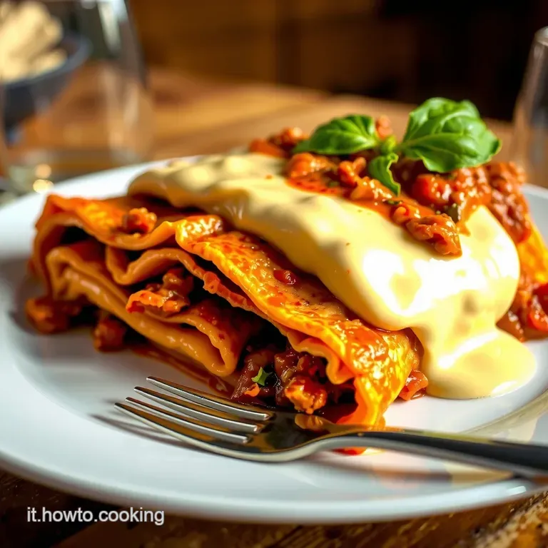 Le Vere Lasagne Bolognesi Sfoglia Fresca Rag&ugrave; Lento E Bechamel Perfetta presentation