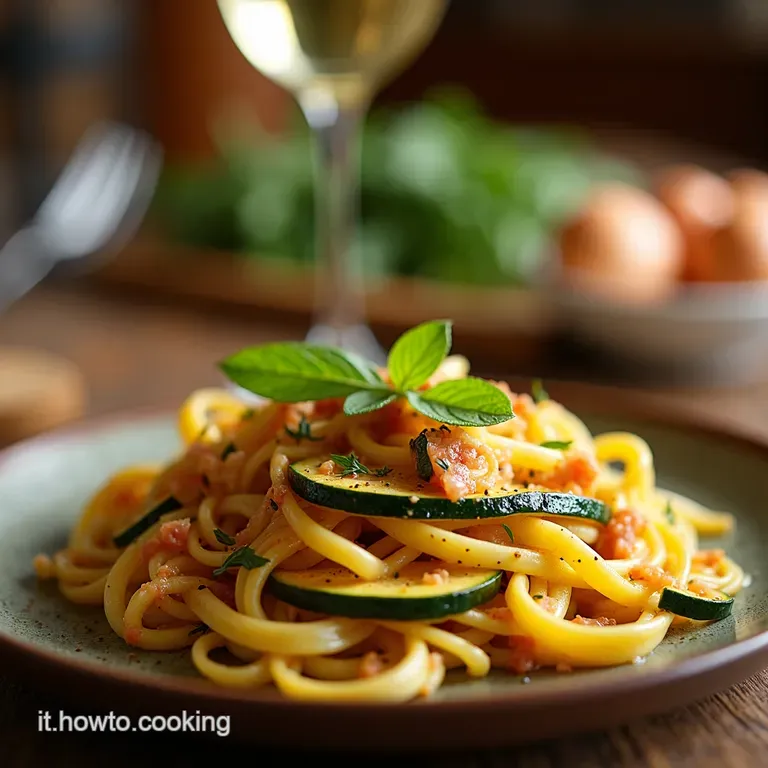 Linguine Con Guanciale Zucchine E Patate presentation