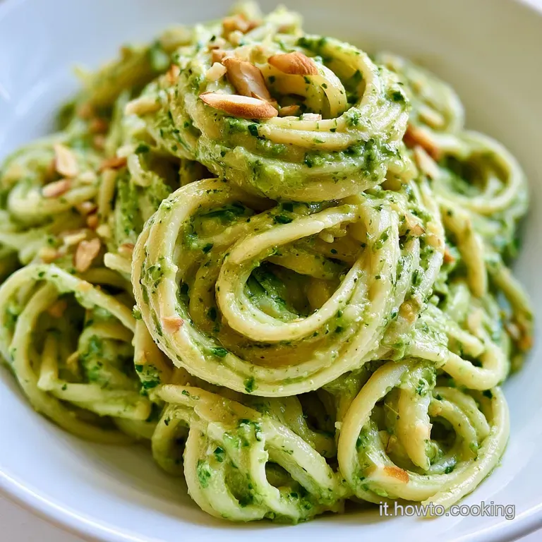 Linguine al Pesto di Zucchine e Mandorle: Cremose