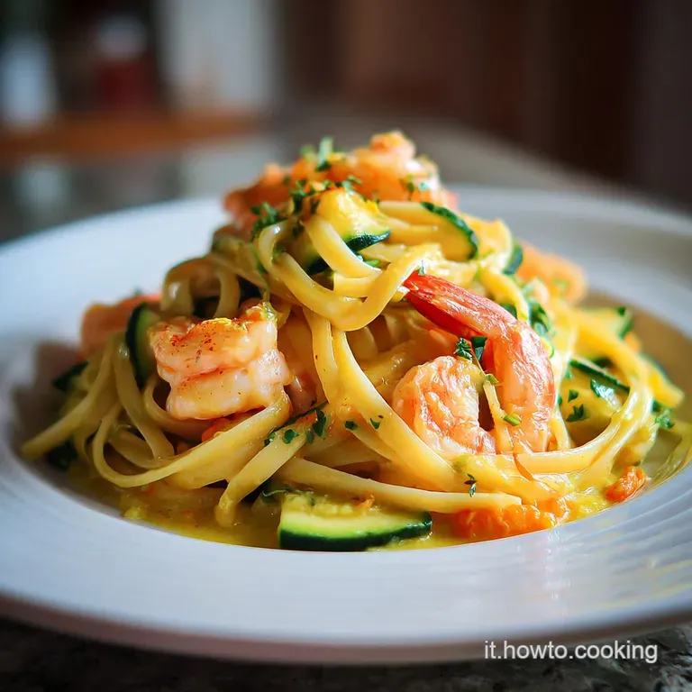 Linguine Gamberetti Zucchine Zafferano Veloci
