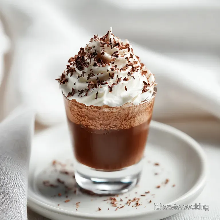 Nutella liqueur poured into a delicate glass, showcasing the drink's velvety texture. Hazelnuts and chocolate shards add a...