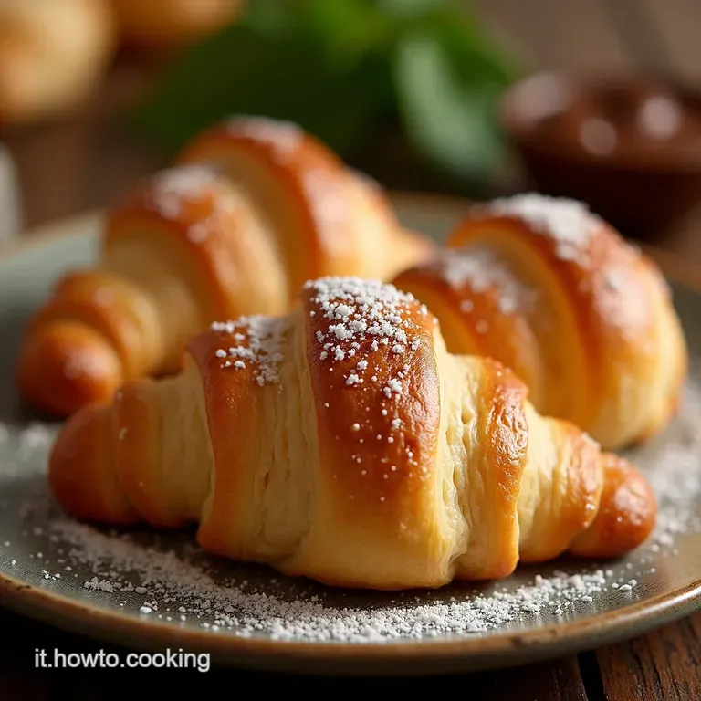 Mini Croissant Di Pasta Sfoglia Con Nutella presentation