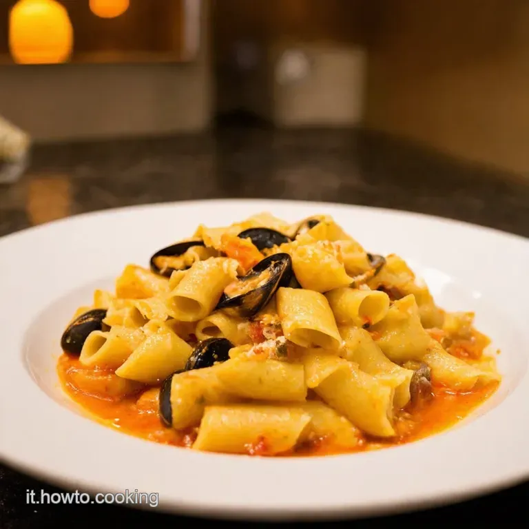 Paccheri Patate E Cozze presentation
