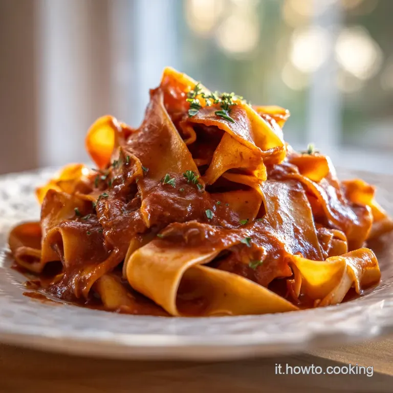 Pappardelle Rag&ugrave; Bianco Coniglio: Tradizione Toscana