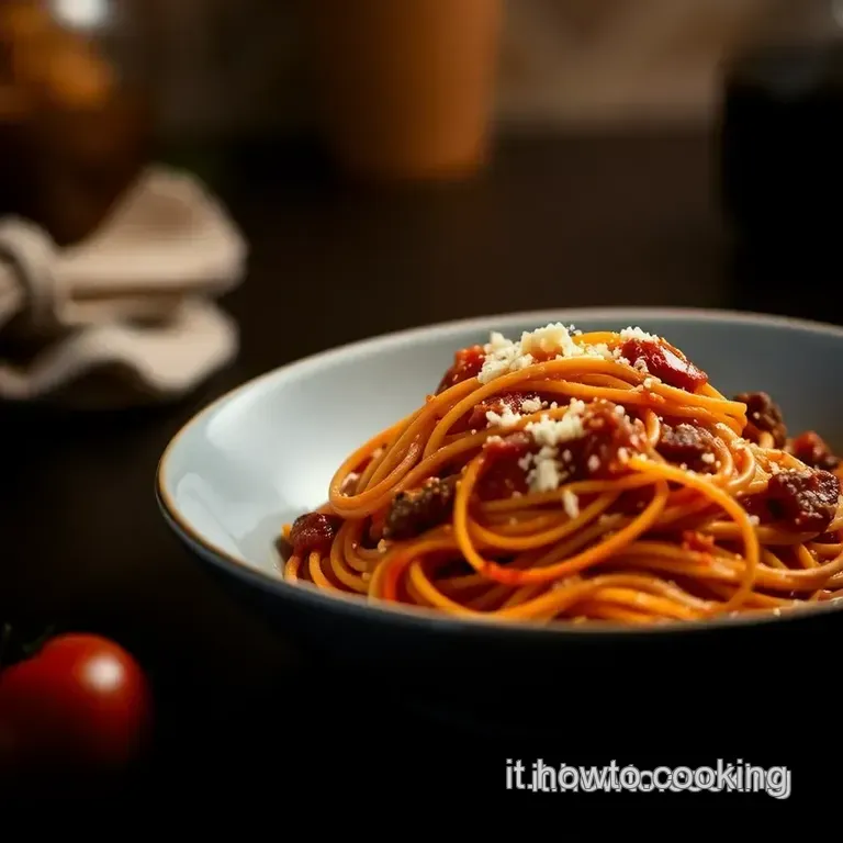 Pasta All amatriciana presentation