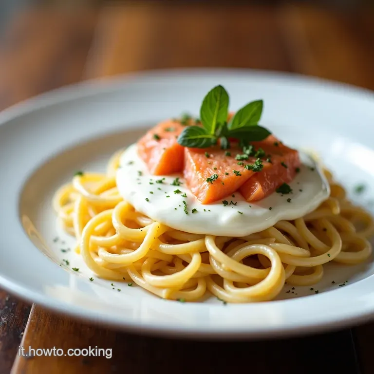 Pasta alla Burrata Cremosa con Salmone Affumicato UnEsplosione di Sapori