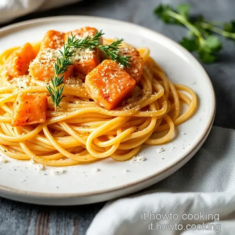 Pasta Alla Crema Di Salmone Affumicato presentation