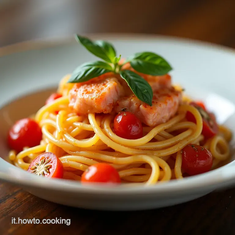 Pasta Salmone e Pomodorini Freschi Il Primo Veloce che Sa di Mediterraneo
