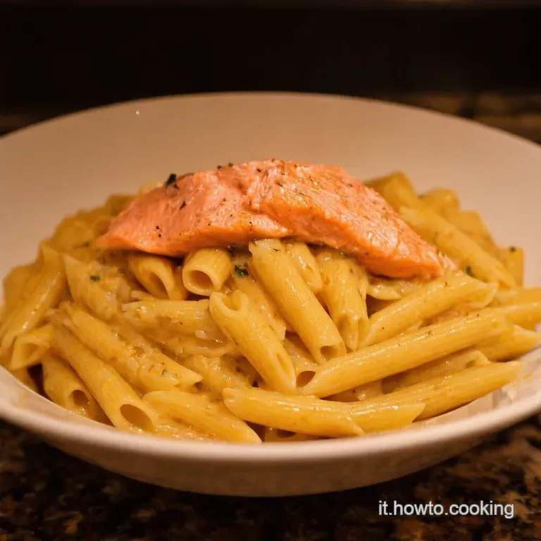 Penne Al Salmone Cremose Ricetta Facile E Veloce presentation