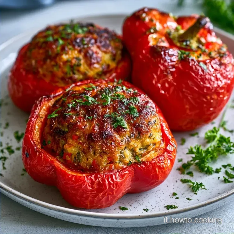 Peperoni Ripieni Semplici con Macinato di Vitello