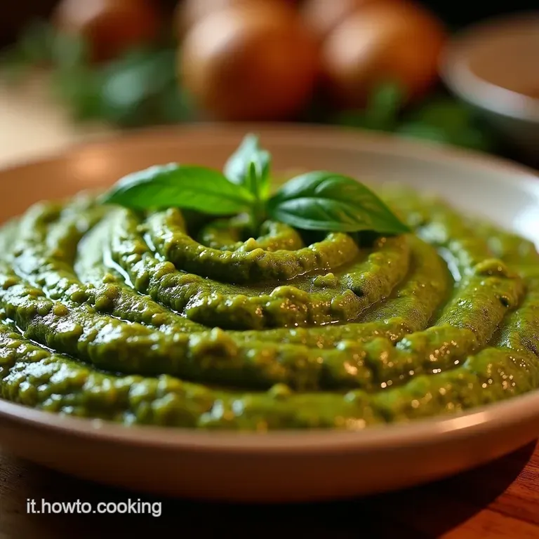 Pesto Di Pistacchio Perfetto Lessenza Cremosa Della Sicilia Senza Cottura presentation