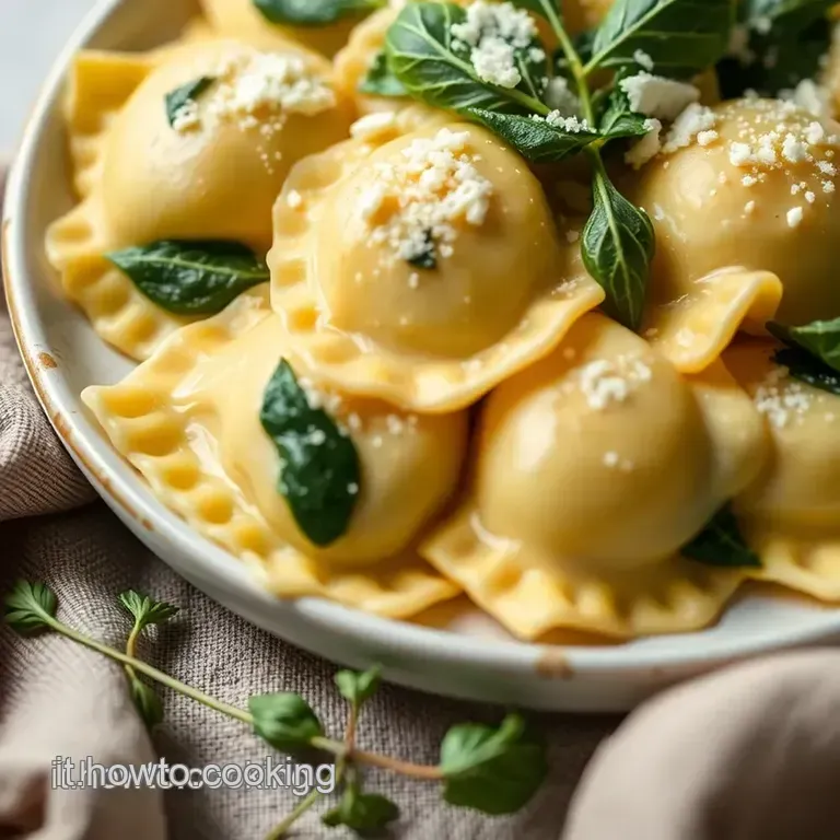 Ravioli Di Ricotta E Spinaci Al Burro E Salvia presentation