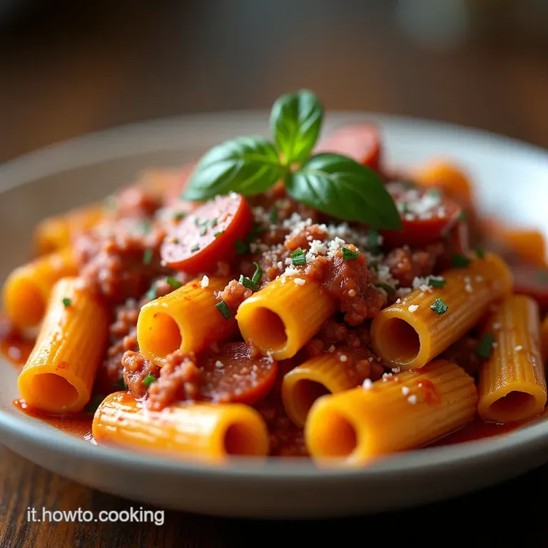 Rigatoni allAbbraccio Il Rag&ugrave; Cremoso di Salsiccia Italiana Perfetto