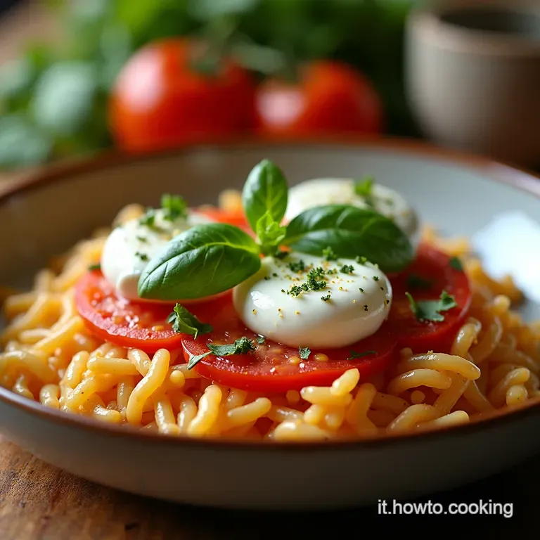 Risotto Al Pomodoro Basilico E Burrata presentation