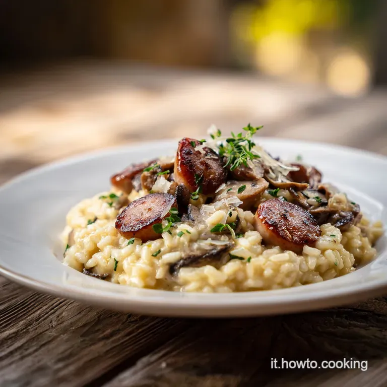 Risotto Salsiccia e Funghi Cremoso