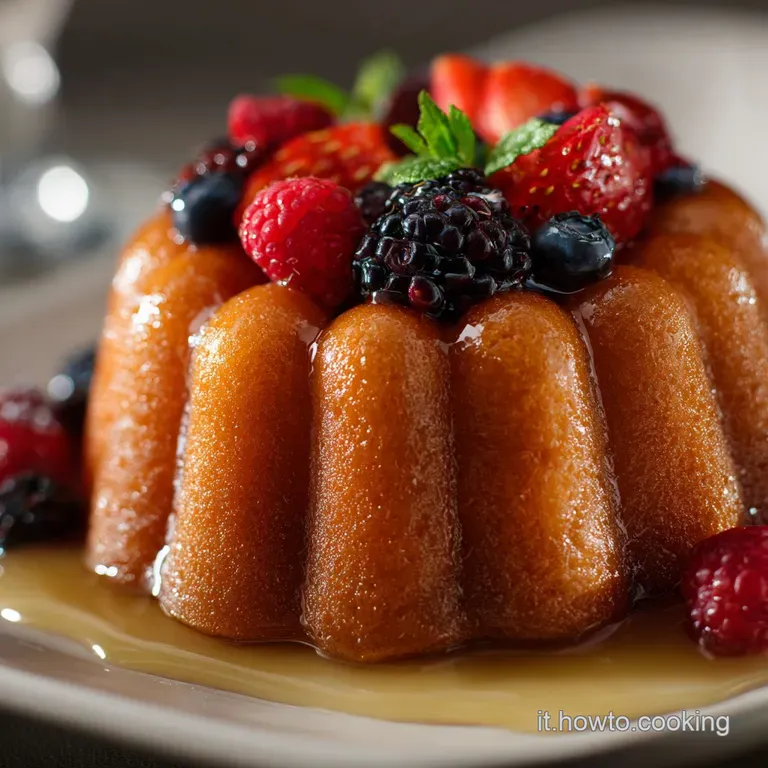 Savarin dolce al rum la ricetta classica con panna e frutta fresca