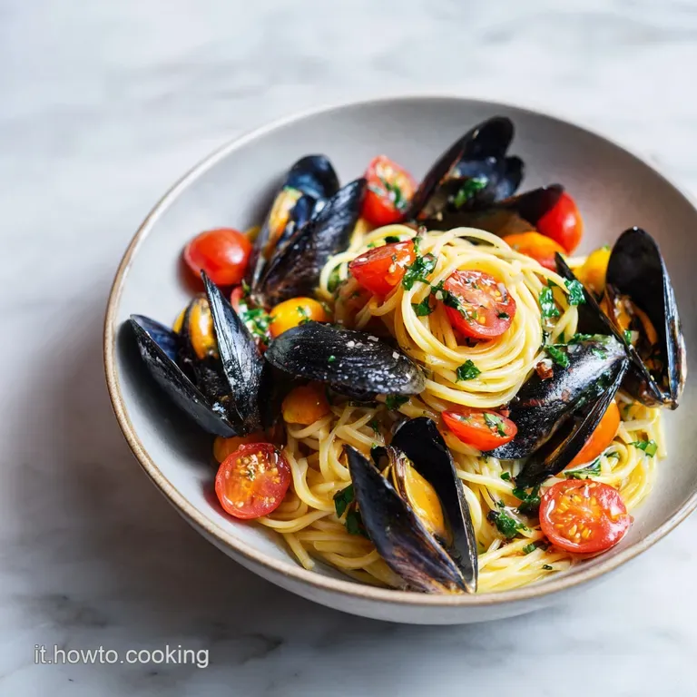 Spaghetti Cozze Pomodorini Veloci e Cremosi