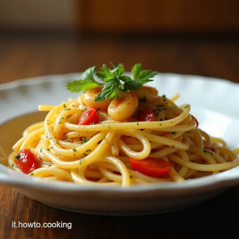 Spaghetti Estivi Labbraccio Cremoso Di Zucchine Gamberi E Stracciatella presentation
