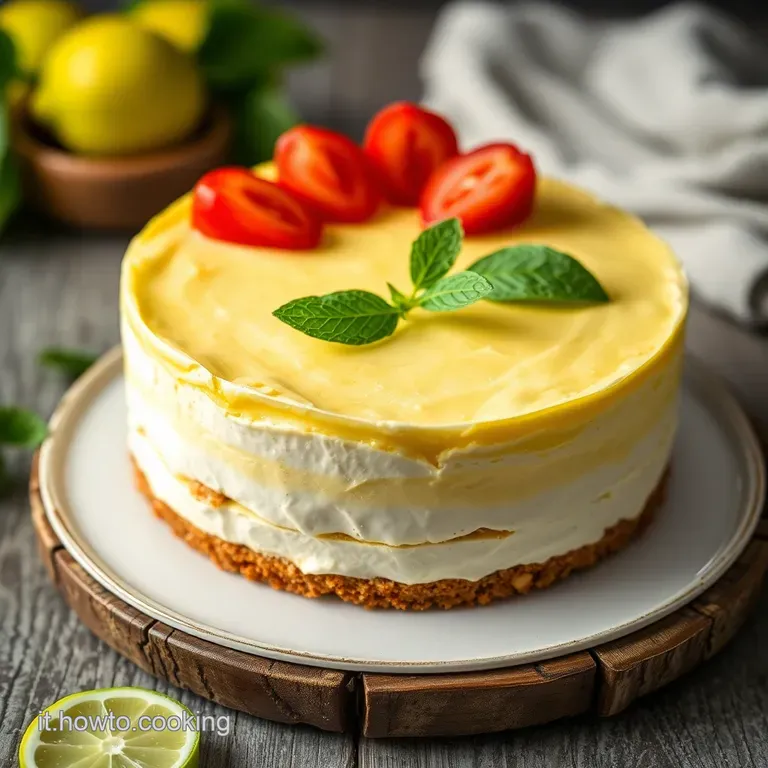 Torta Caprese Al Limone presentation