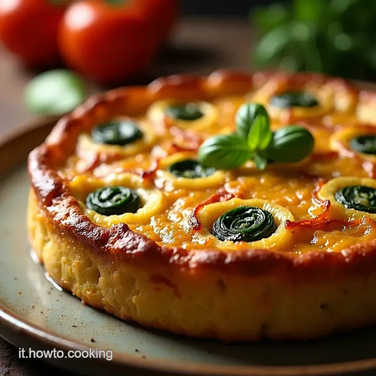 Torta Salata Patate E Spinaci Cotta in Padella presentation