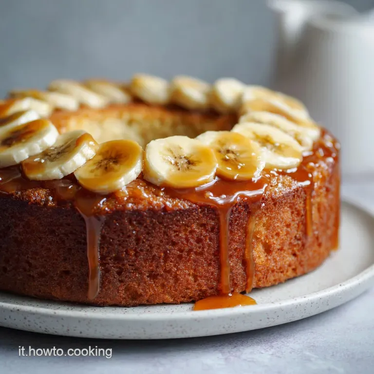 Slice of moist banana yogurt cake elegantly plated. Lightly dusted with powdered sugar, hinting at a tender crumb and subt...