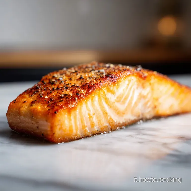 Perfectly seared salmon fillet atop a bed of vibrant greens, drizzled with bright lemon. Elegant dining captured in this s...