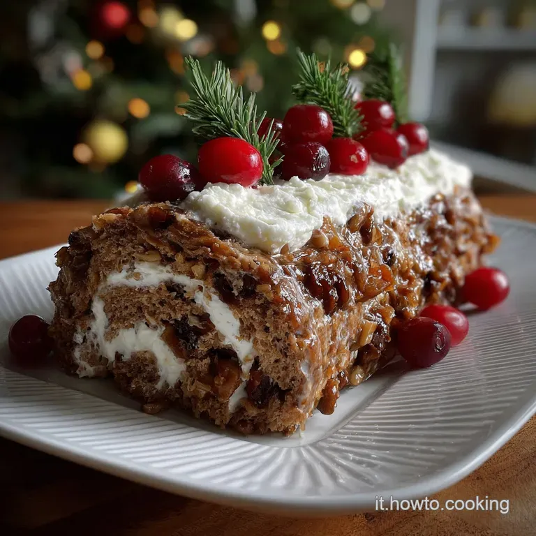 Elegant slice of rolled cake, revealing a swirl of cream and cake. Garnished with chocolate shavings, creating a delightfu...