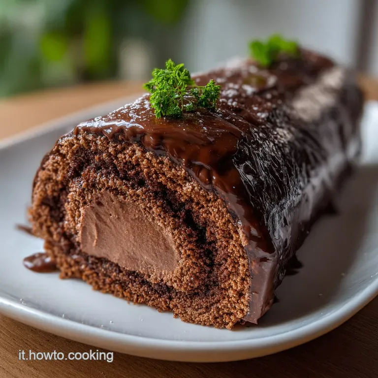 Tronco di Natale al cioccolato: b&ucirc;che morbida e lucida