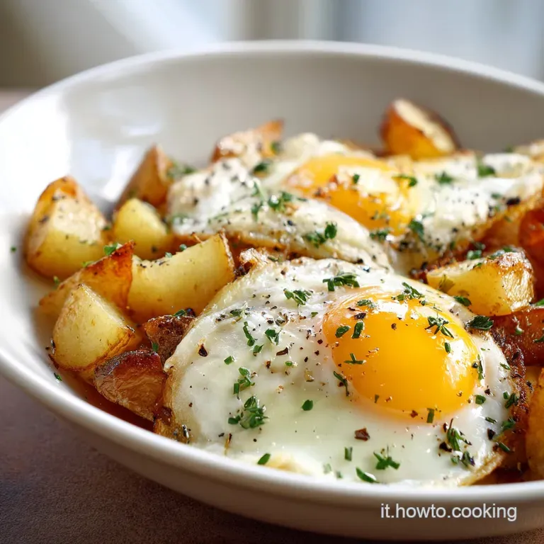 Secondo Piatto Veloce Uova e Patate in Padella