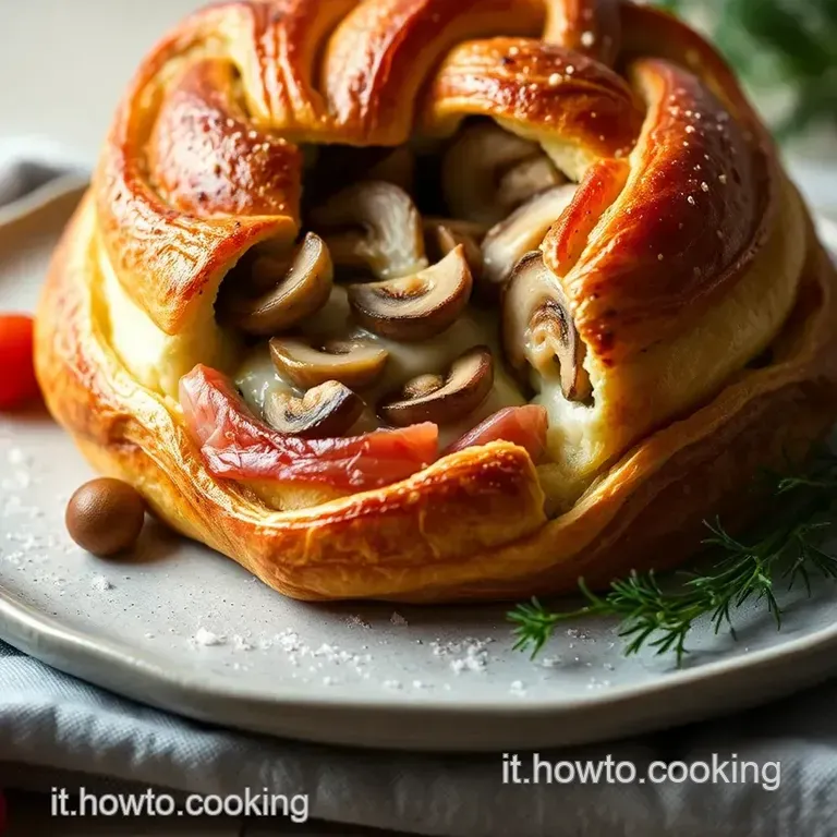 Vol-Au-Vent Eleganti Con Funghi E Prosciutto presentation