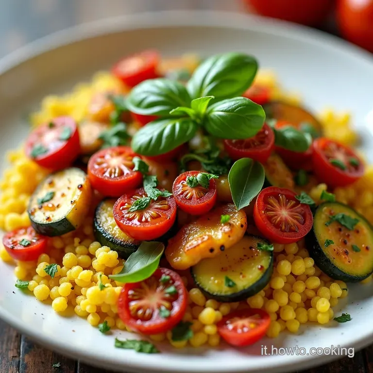 Zucchine Tesoro del Sud Ripiene di Couscous Pomodorini Secchi e Basilico Fresco