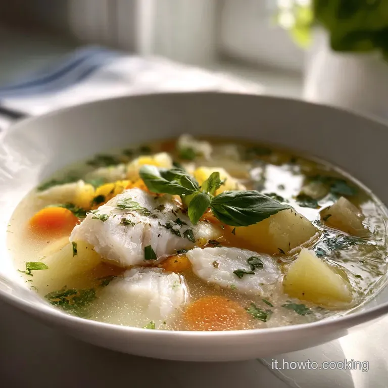 A steaming bowl of Zuppa di Pesce with crusty bread, showcasing the vibrant colors and textures of the seafood in a tomato...